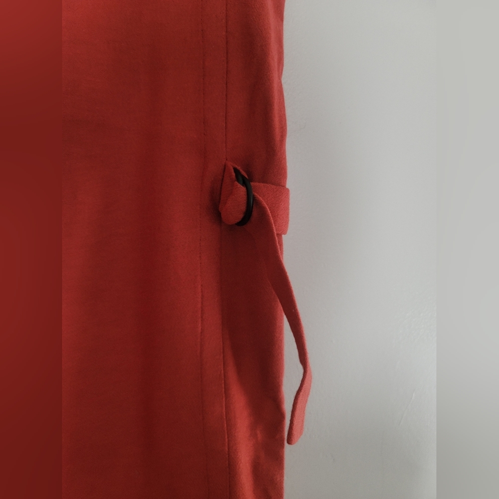Kate Spade Saturday V Neck Bilateral Bows Size S 45% Wool Red Boho Dress - Picture 6 of 10